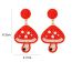 Fashion Pink Alloy Rice Bead Mushroom Earrings