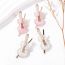 Fashion Pink-2 Geometric Oil-drip Guitar Stud Earrings With Pearls