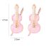 Fashion Pink-2 Geometric Oil-drip Guitar Stud Earrings With Pearls