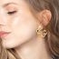 Fashion Gold Alloy Diamond Geometric Irregular Stud Earrings