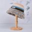 Fashion Khaki Colorful Striped Knitted Patch Bucket Hat
