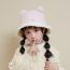 Fashion White Plush Patch Children's Bucket Hat