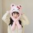 Fashion Rose Red Polyester Cartoon Plush Children's Scarf Integrated Hood