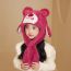 Fashion Pink Polyester Cartoon Plush Children's Scarf Integrated Hood