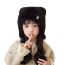 Fashion Coffee Polyester Knitted Bear Children's Ear Protective Hood