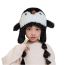 Fashion Black Children's Polyester Cartoon Penguin Plush Ear Protection Hood