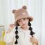 Fashion Beige Teddy Velvet Children's Bear Fisherman Hat
