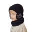 Fashion Black Acrylic Knitted Children's Scarf Knitted Beanie Set