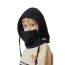 Fashion Black Polyester Face Mask Neck Scarf Children's All-in-one Ear Protection Hood