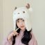 Fashion Milky White Children's Antler Knitted Plush Pullover Hat