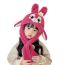 Fashion Rose Red Polyester Children's Cartoon Rabbit Scarf Integrated Hood