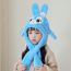 Fashion Blue Polyester Children's Cartoon Rabbit Scarf Integrated Hood