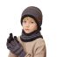 Fashion Children's Three-piece Set-burgundy Acrylic Knitted Children's Scarf Gloves And Beanie Set