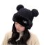 Fashion Light Coffee Plush Bear Ear Protection Hood