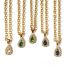 Fashion Malachite Green Metal Diamond Drop-shaped Necklace