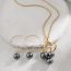Fashion Gold Alloy Hollow Love Pearl Earrings Necklace Set
