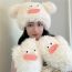 Fashion Milky White Gloves (one Pair) Polyester Plush Cartoon All-inclusive Gloves