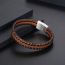Fashion Bracelet About 21cm Contrast Color Leather Braided Men's Bracelet