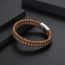 Fashion Bracelet About 21cm Contrast Color Leather Braided Men's Bracelet