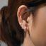 Fashion Set Of 3-platinum Sterling Silver Diamond Protein Geometric Earring Set