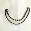 Fashion Black Clay Necklace Polymer Beaded Geometric Necklace