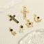 Fashion 8# Copper Diamond Oil Dripping Cross Pendant Accessories