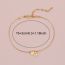 Fashion U Alloy Copper Chain Electroplated Gold Heart-shaped 26 Letter Bracelet