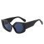 Fashion Red And Blue Framed Gray Film Ac Polygon Sunglasses