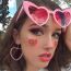 Fashion Pink Frame Gray Film Ac Love Sunglasses