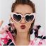 Fashion Pink Frame Double Gray Piece Ac Love Sunglasses