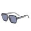 Fashion Glossy Black Framed Gray Film Ac Polygon Large Frame Sunglasses