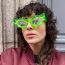 Fashion Transparent Green Frame Green Film Irregular Shaped Sunglasses