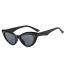 Fashion Black Frame White Legs Double Gray Piece Triangular Cat Eye Rice Nail Sunglasses