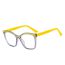 Fashion Translucent Gray With Yellow Ac Contrasting Large Frame Flat Mirror