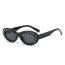 Fashion Blue Frame Black And Gray Film Ac Oval Point Diamond Sunglasses