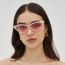 Fashion Translucent Powder Frame Pearl Cat Eye Sunglasses