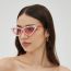 Fashion Translucent Red Frame Pearl Cat Eye Sunglasses