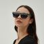 Fashion Translucent Red Frame Ac Diamond-encrusted Large Frame Sunglasses