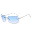 Fashion Gray Powder Flakes Ac Diamond Butterfly Square Small Frame Sunglasses
