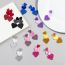 Fashion Color Acrylic Love Five-pointed Star Earrings