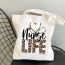 Fashion S Canvas Printed English Letters Large Capacity Shoulder Bag