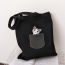 Fashion A Black Canvas Pocket Cat And Dog Large Capacity Shoulder Bag