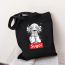 Fashion Zf Black Canvas Printed Anime Character Large Capacity Shoulder Bag
