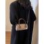 Fashion Black Velvet Cylindrical Cross-body Shoulder Bag
