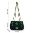 Fashion Green Velvet Diamond Chain Shoulder Crossbody Bag
