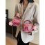 Fashion Pink Large Size Wool Chain Pendant Hand-held Crossbody Bag