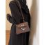 Fashion Brown Pu Lock Shoulder Crossbody Bag