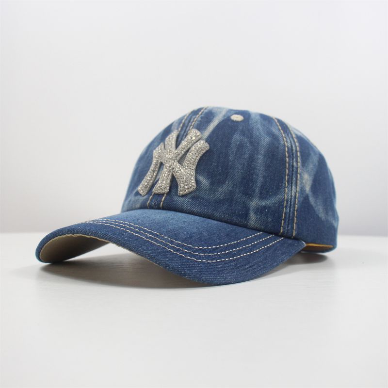 Fashion Light Blue Cotton Letter-embroidered Baseball Cap