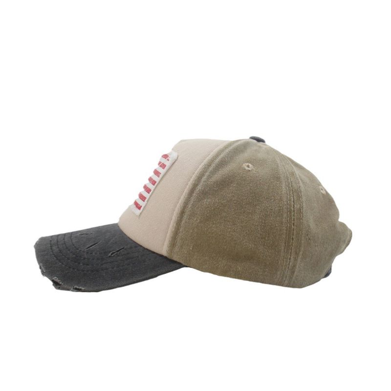 Fashion 6# Washed Flag Patch Baseball Cap