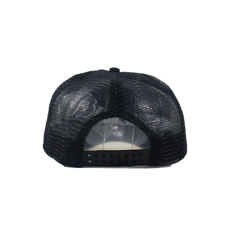 Fashion Black And White Polyester Flag Patch Curved Brim Baseball Cap